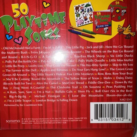 NEW - 50 Silly Songs by The Countdown Kids Activity kit (Stickers Crayo CD) Seal - Picture 4 of 8